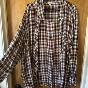 Terra & Sky Red and Yellow Plaid Shirt